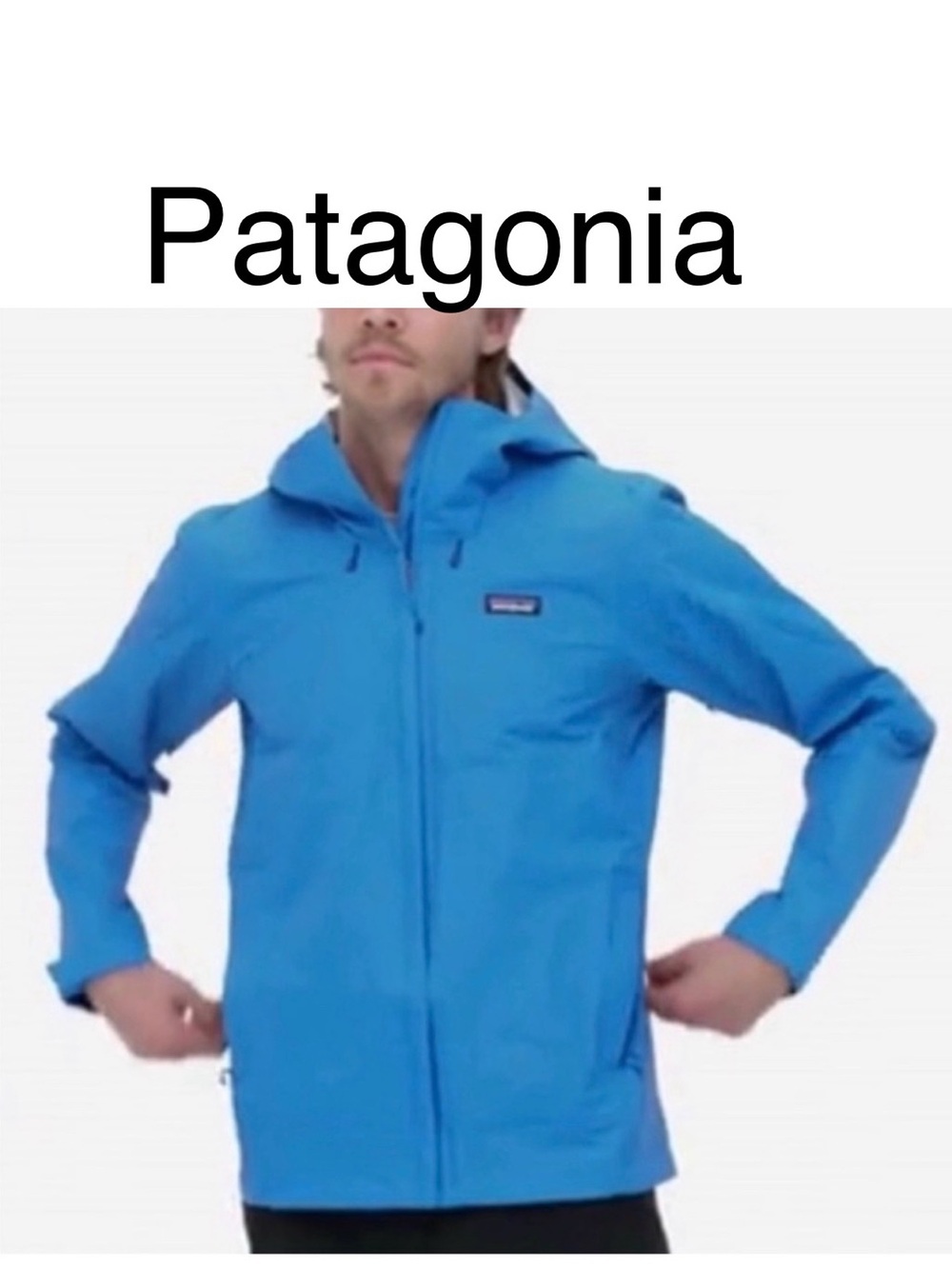 Patagonia NEW Bright Blue Men's Rain Shell with Hood size Large ☔️ - Picture 2 of 11